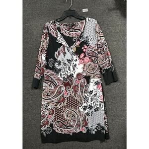 White House Black Market Floral Paisley Sheath Dress Womens Siz XL Bohemian Chic